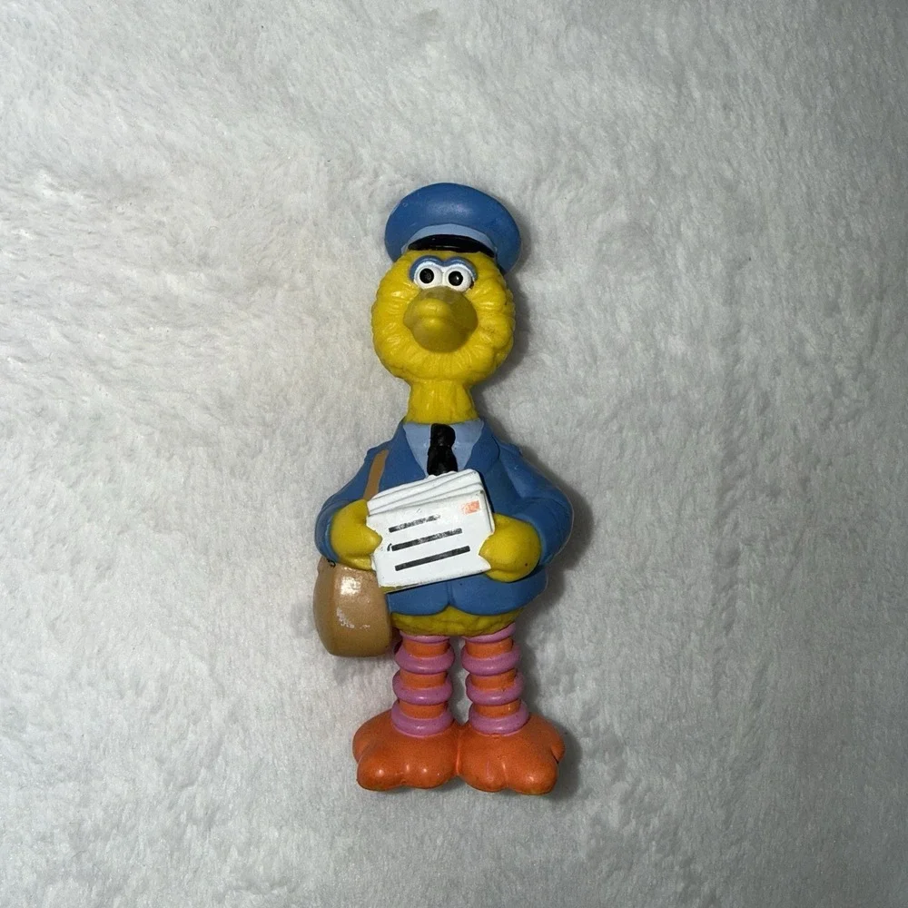 Vtg Applause Sesame Street Mailman Big Bird PVC Figure Cake Topper Rare‎ Sz. 4